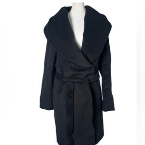 Diane Von Furstenberg Black Wrap Coat